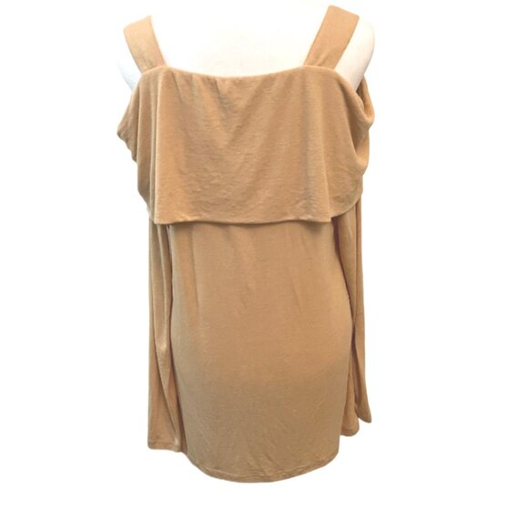 Soft Surrounding Golden Yellow Cold Shoulder Long sleeve Front Zip Top Size XS - Picture 7 of 9